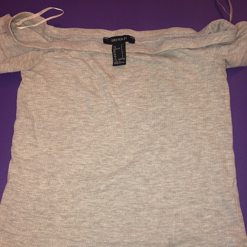 Off the shoulder (grey) crop top